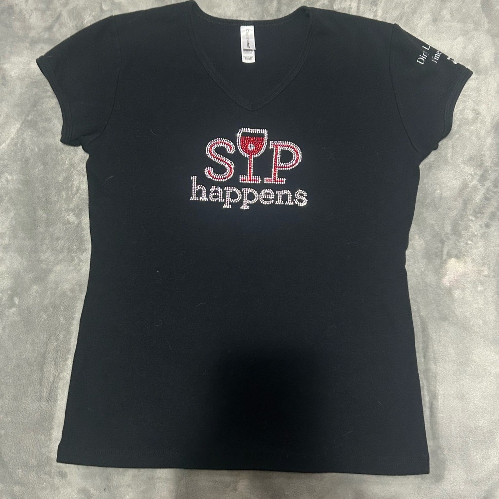 ❤️( 5 for 50$)❤️Black and Red Fitted Short Sleeve T-Shirt with Graphic